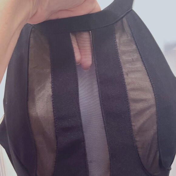 Honey & Rosie Long Maxie Black Sheer Dress-Formal-Size Medium-Black/Nude-Stretch - Picture 6 of 16